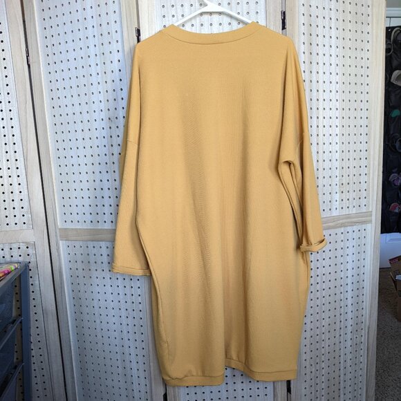 Ivoire golden yellow long jacket with front pockets, Extra Large - Picture 3 of 10